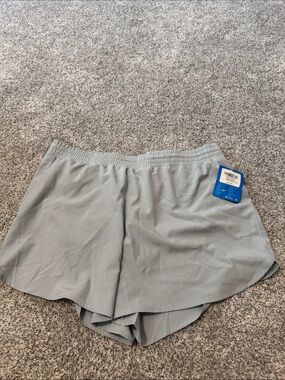 Women's Athletic Shorts in Light Gray with Elastic Waist